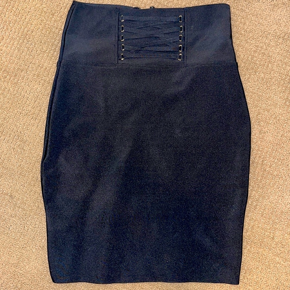 Large bodycon bondage skirt black new without tags